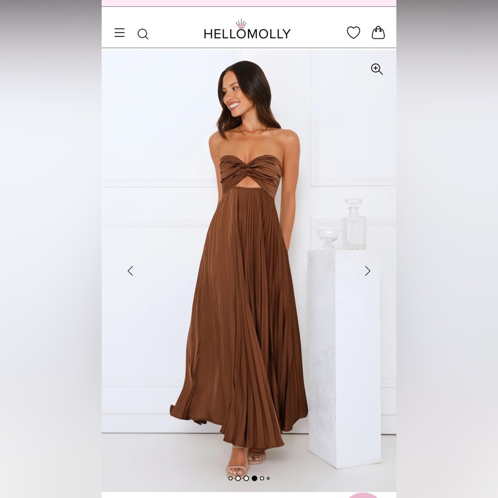 Brown Strapless Maxi Dress
